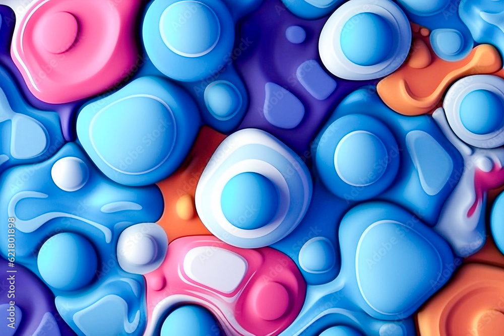 Abstract realistic composition with liquid plastic metaball and volume dot background. AI Generated Abstract realistic composition with liquid plastic metaball and volume dot background. AI Generated