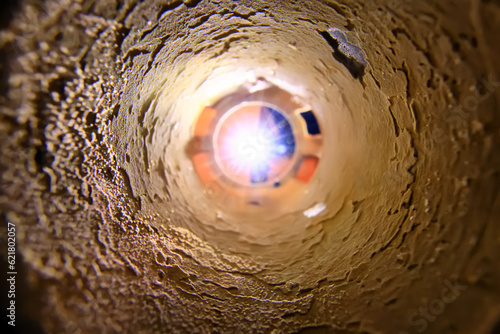 sediment pipe inside light clogging sludge plumbing