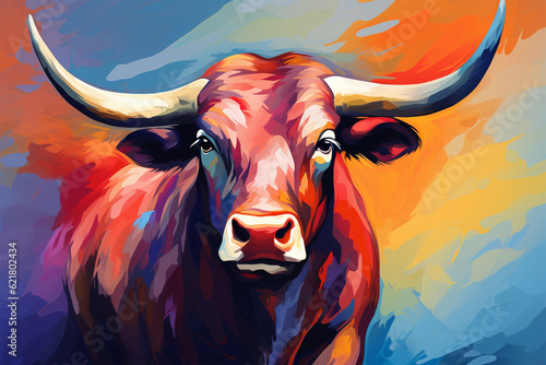 Generative AI. wpap style abstract background, bull © food and Drink