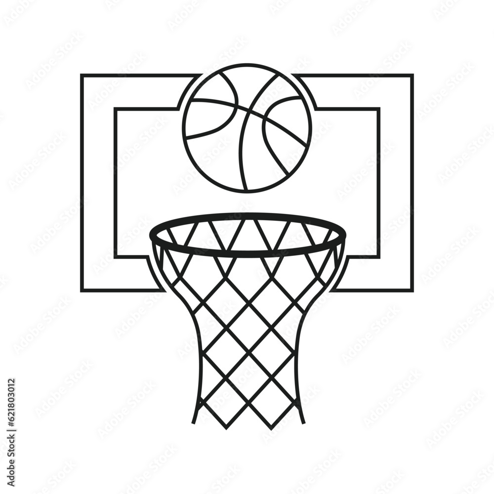 Basketball Line Art, Basketball Vector, Basketball illustration, Sports Vector, Sports Line Art, Hobby line art,