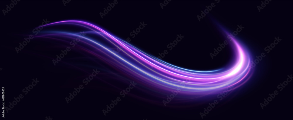 Neon speed lines. Dynamic light motion traces. Light trace wave, trace line. Neon speed lines. Dynamic light motion traces. Light trace wave, trace line.