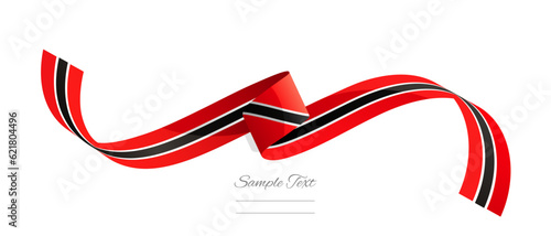 Trinidadian Tobagonian flag ribbon vector illustration. Trinidad and Tobago flag ribbon on abstract isolated on white color background photo