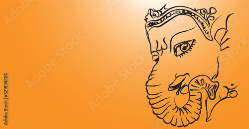 Lord ganesh deva line art design