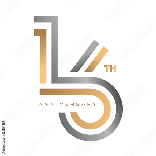 16 years anniversary logo template vector