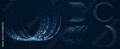  Pixel mosaic. Pixel decay illustration. Falling pixels. Abstract background.
