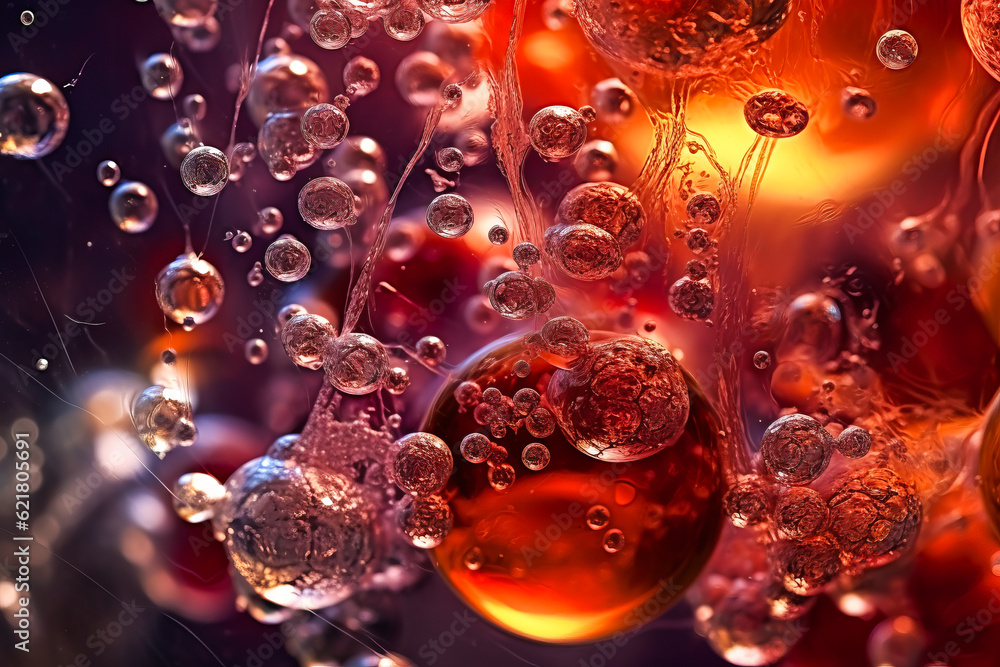 Spellbinding fermentation process Bubbles and sediments visible in a