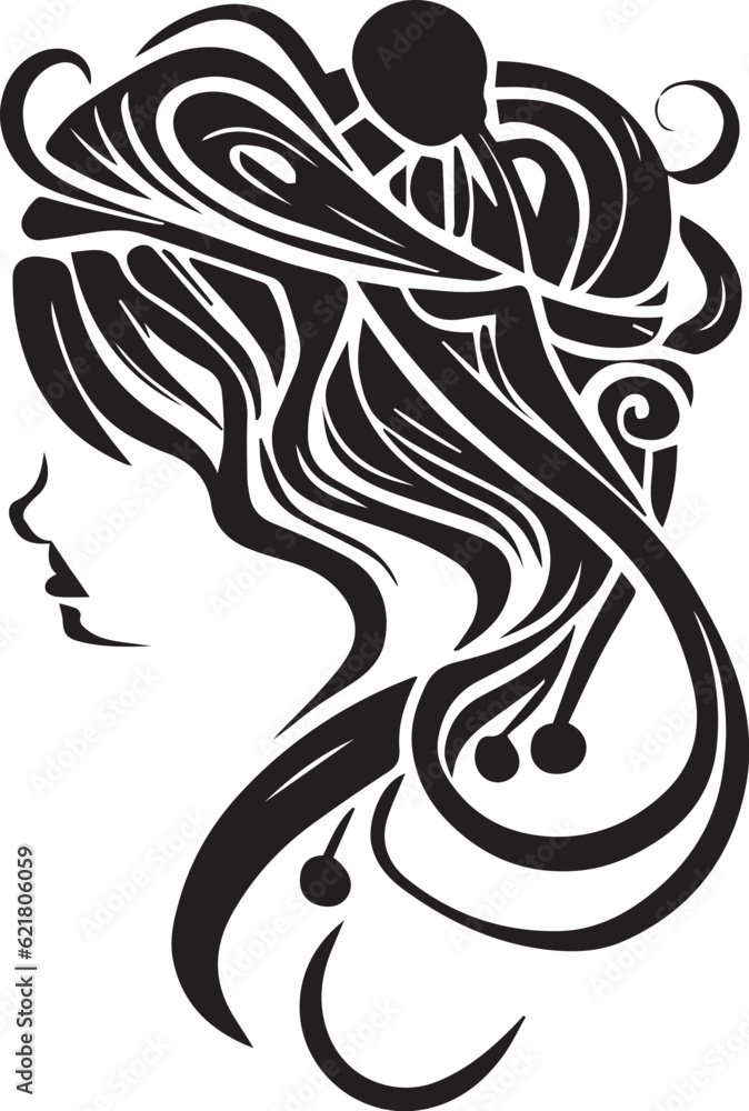 Women face tattoo design illustration Women face tattoo design illustration