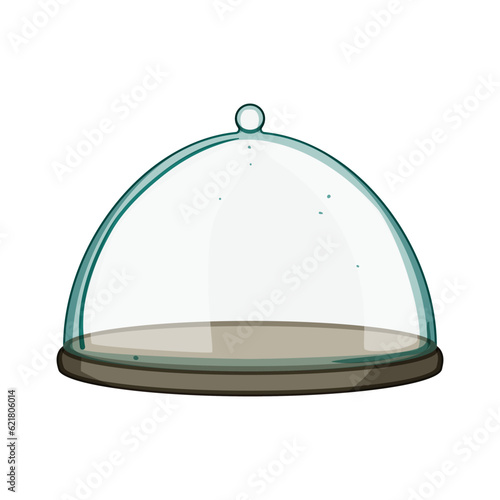 dessert cake dome cartoon. stand plate, sweet tray, birthday decoration dessert cake dome sign. isolated symbol vector illustration