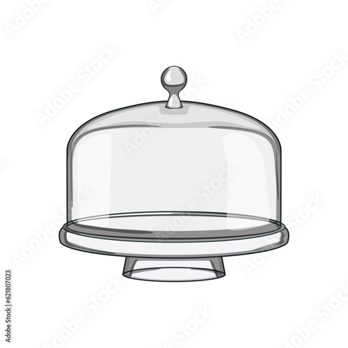 birthday cake dome cartoon. decoration dish, element empty, realistic object birthday cake dome sign. isolated symbol vector illustration