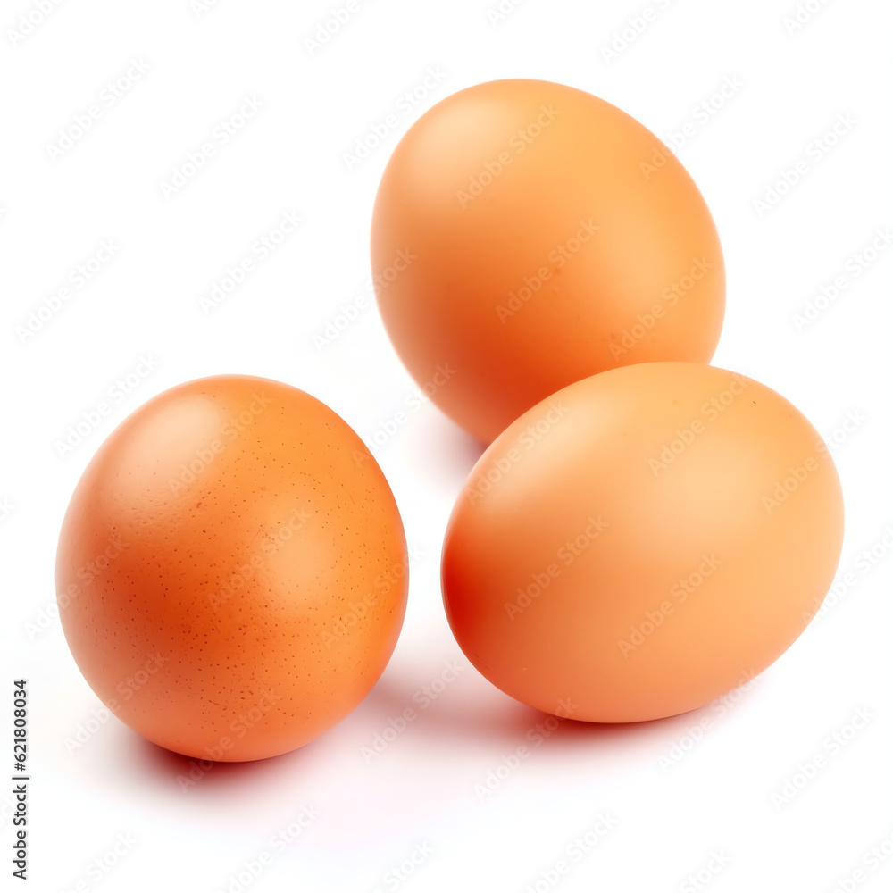 Generative AI : Minimalist Eggs: Fresh and Simple on White Generative AI : Minimalist Eggs: Fresh and Simple on White