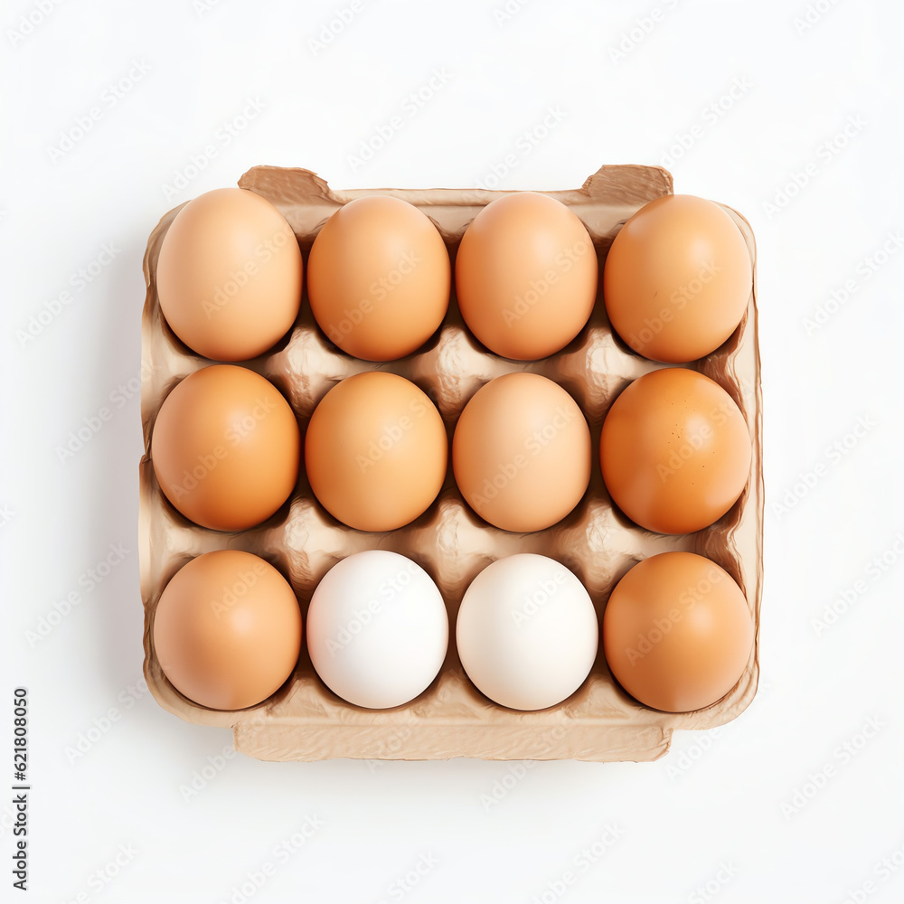 Generative AI : Minimalist Eggs: Fresh and Simple on White Generative AI : Minimalist Eggs: Fresh and Simple on White