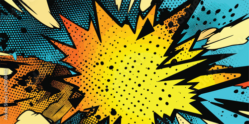 VIntage retro comics boom explosion crash bang cover book design with light and dots. Can be used for decoration or graphics. Graphic Art. Vector. Illustration. Vector