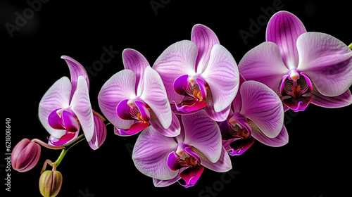 Generative AI : Isolated Orchid on White Background - Serene, Delicate, and Timeless Floral Perfection
