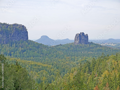 S  chsische Schweiz  Fernblick mit Lilienstein. Sachsen  Deutschland 