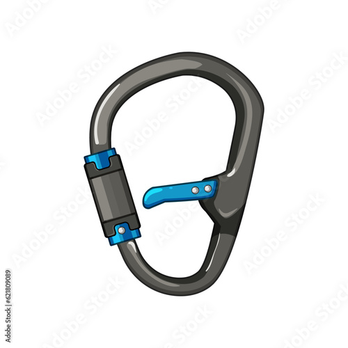 object carabiner clip cartoon. safety security, tool clasp, extreme mountaineering object carabiner clip sign. isolated symbol vector illustration