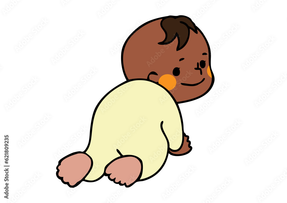 ハイハイするかわいい赤ちゃんのベクターイラスト ハイハイするかわいい赤ちゃんのベクターイラスト