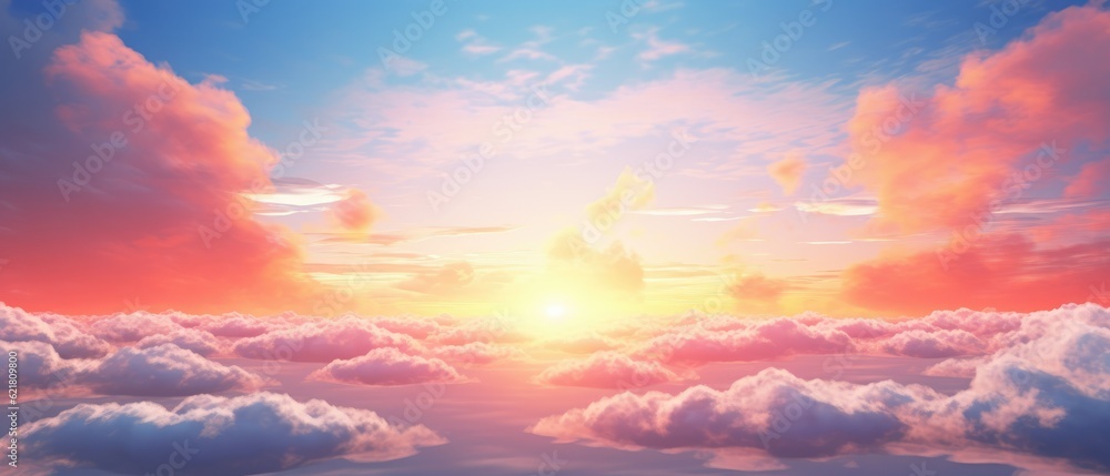 Fototapeta premium beautiful sunset over the sky