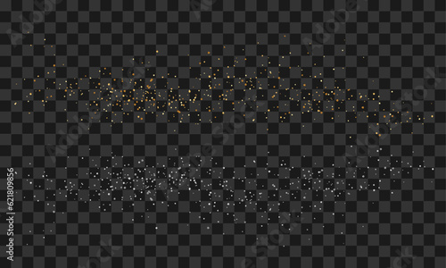 Vector metallic and gold glitter on tranparent background
