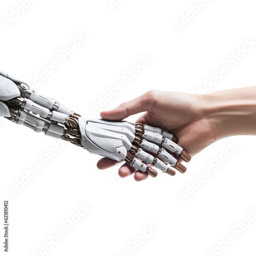 handshake between human and AI robot © Rax Qiu
