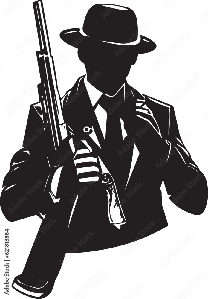 Fototapeta premium gangster vector silhouette illustration