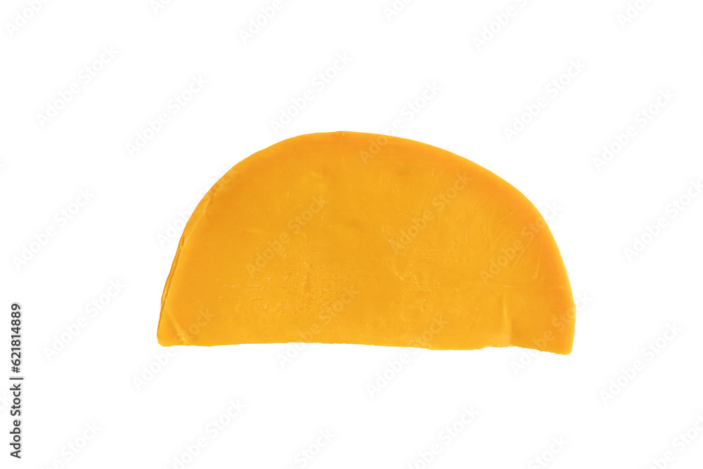 tranche de fromage mimolette isolé sur un fond blanc tranche de fromage mimolette isolé sur un fond blanc