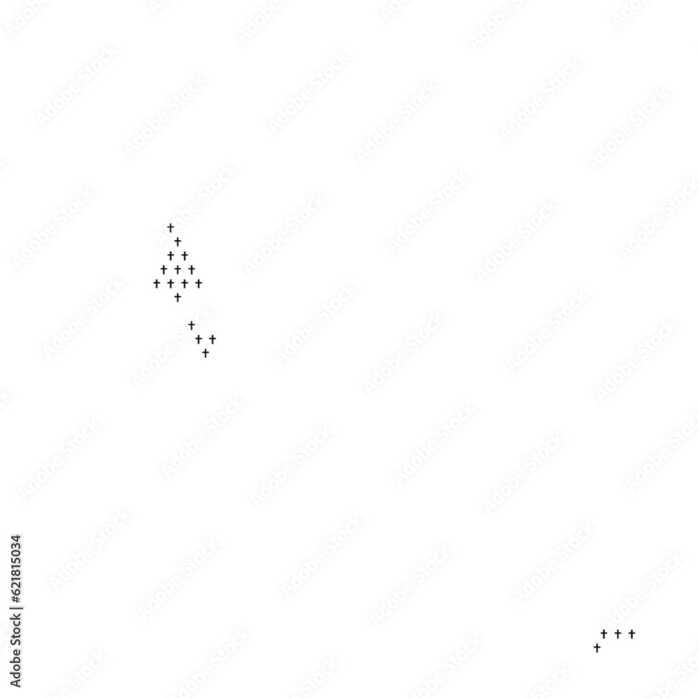 Map of the country of The Bahamas with crosses on a white background Map of the country of The Bahamas with crosses on a white background