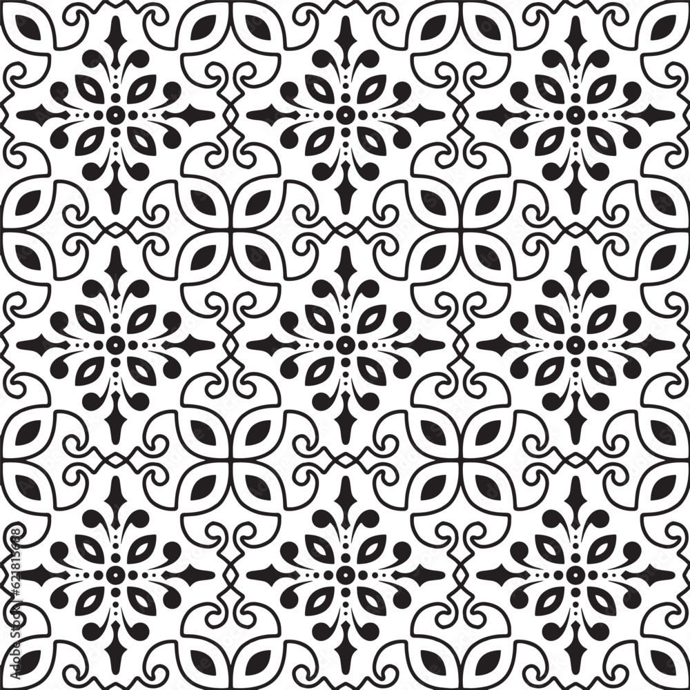 Damask wallpaper. A seamless vector background. Black and white texture. Floral ornament Damask wallpaper. A seamless vector background. Black and white texture. Floral ornament