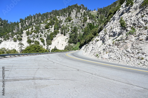 The mountain road of California state route 18.  photo