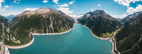 Schlegeis Stausee im Zillertal mit Blick auf den Gletscher photo