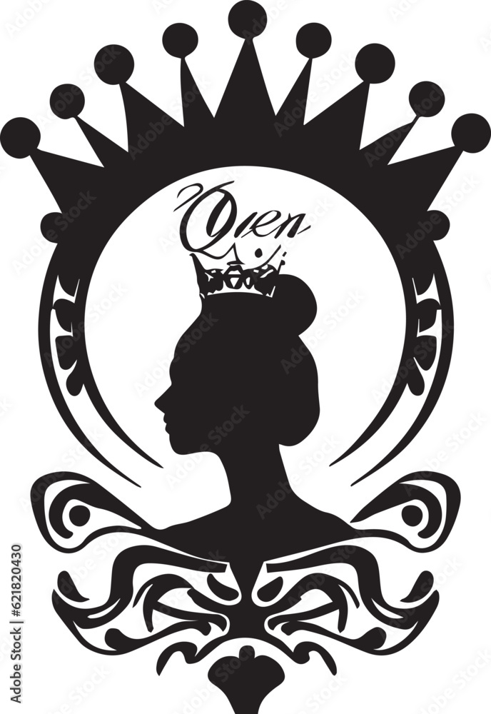 Queen vector tattoo design illustration Queen vector tattoo design illustration