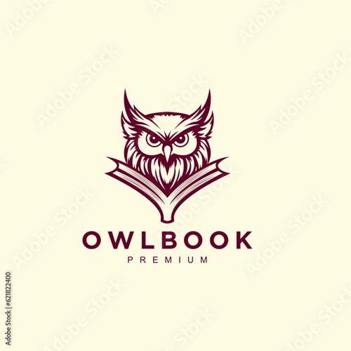 Owl Book icon logo design template. combination of owls on an open book logo vector illustration