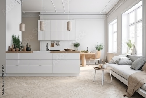 Kitchen island interior. Generate Ai