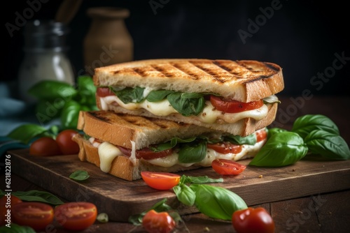Italian panini sandwich food. Generate Ai Fototapeta