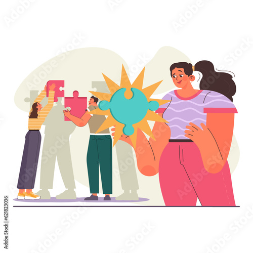 Uniqueness and individuality. Character standing out from the crowd,