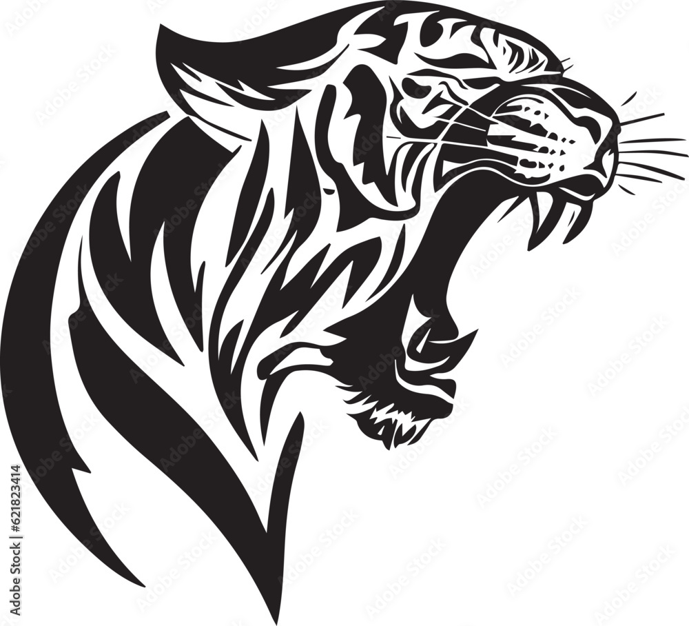Tiger tattoo vector illustration