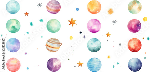 planet watercolor for kids easy drawing kids style cute