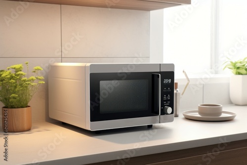 Kitchen microwave device. Generate Ai