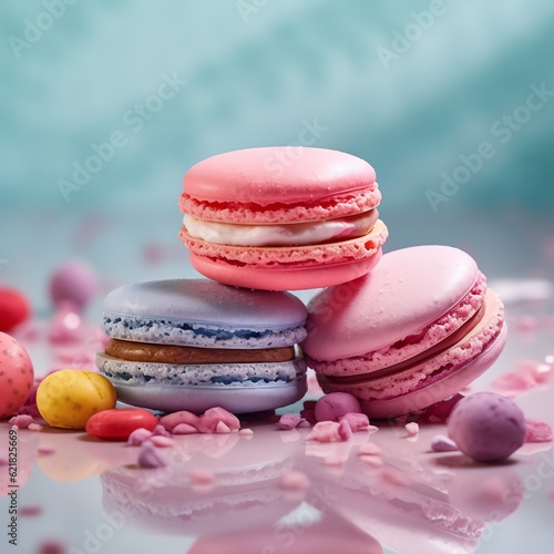 a stack of colorful macaroons