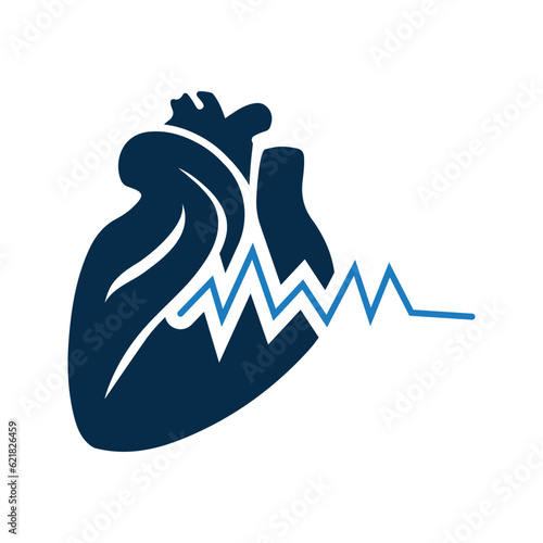 Obraz na płótnie Cardiology, heart attack, heart problem icon, Simple editable vector graphics