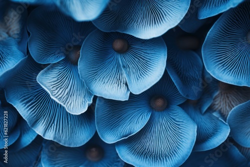 Blue mushroom forest background. Generate Ai © nsit0108