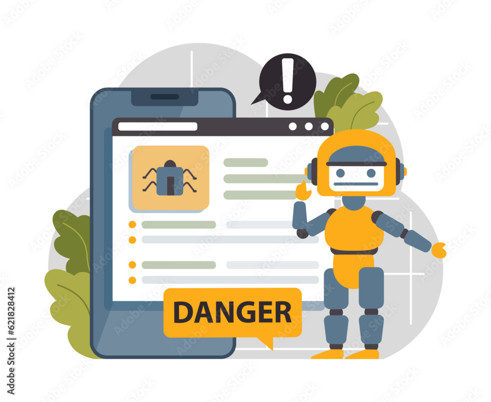 Cyber or web security set. Artificial intelligence provide data protection Cyber or web security set. Artificial intelligence provide data protection