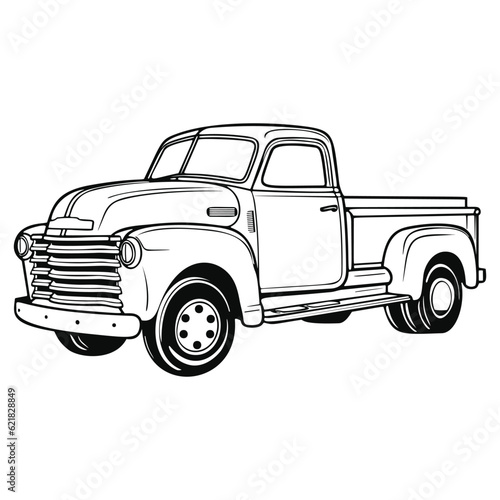 Vintage Car Coloring Page