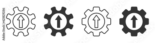 Operational excellence vector icons set