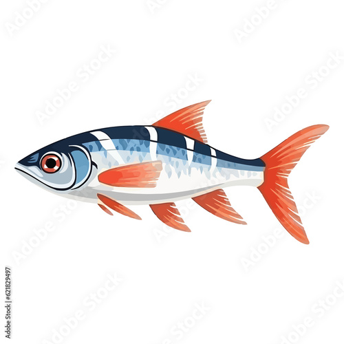 Harmonious Fish: Artistic Representation of Colorful Harlequin Rasbora