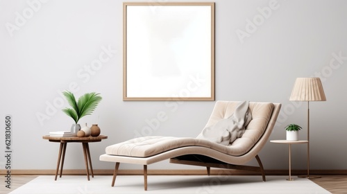 Minimalist White Furniture And Print On Wall: Coastal Landscapes And Moody Tonalism photo