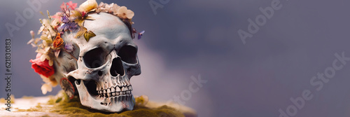 Day of the Dead Celebration - Intricate Floral Skull Art - Generative AI