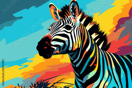 wpap style abstract  zebra