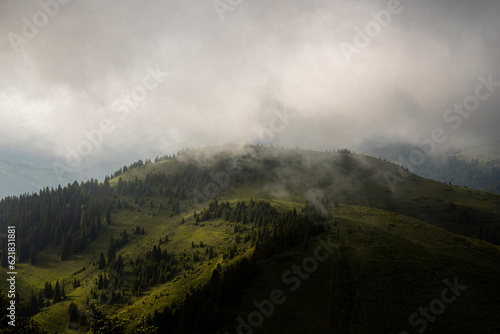 Nebelstimmung im Prättigau oberhalb Furna in der Schweiz