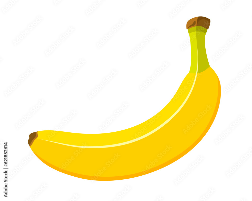 Beautiful bananas in cartoon style. Flat design. Yellow bananas isolated on a white background. Vector illustration