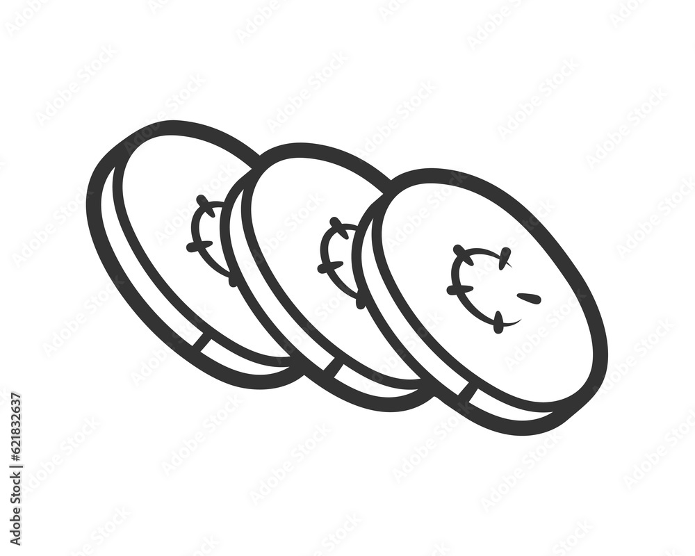 Line art of banana isolated on white background. One line style. Vector illustration Line art of banana isolated on white background. One line style. Vector illustration